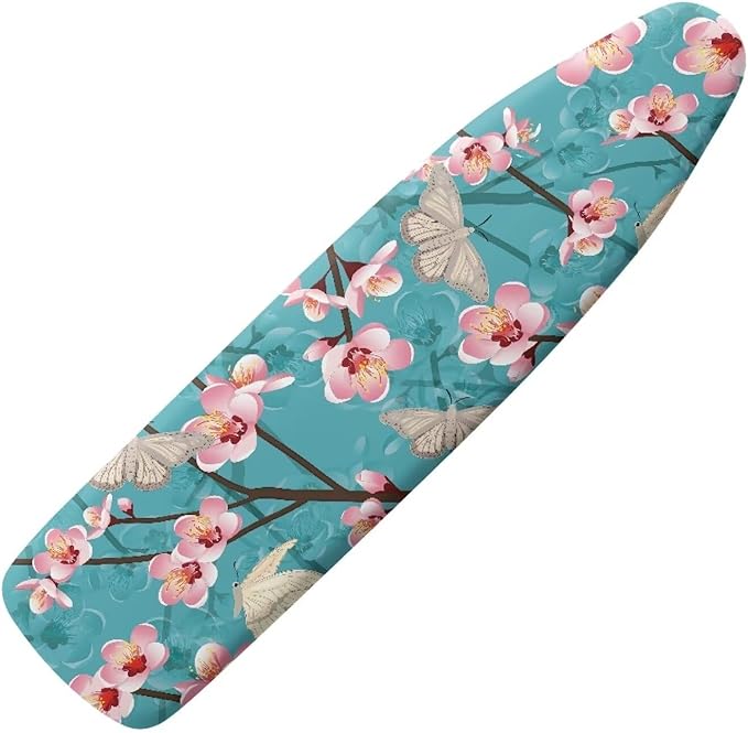 Flashideas Pink Flower Ironing Board Cover and Pad 15 x 54 Heavy Duty Iron Board Covers Standard Size Padding Decorative Covers for Most Iron Boards Ironing Pad Cover