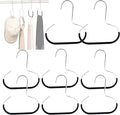 Durable Steel Hangers Maximize Closet Space with Versatile Storage, Hat Organizer Durable Stainless Steel, Durable Steels Hangers for Caps, Ties, Scarves, Clothes (Black,8pcs)
