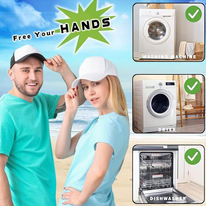 3 Pack Hat Washer for Washing Machine - Hat Cage for Washing, Laundry Wash Bags for Baseball Caps, Hat Cleaner for Washing Machine or Dishwasher, Cap Washer Frame for Flat & Curved Hats