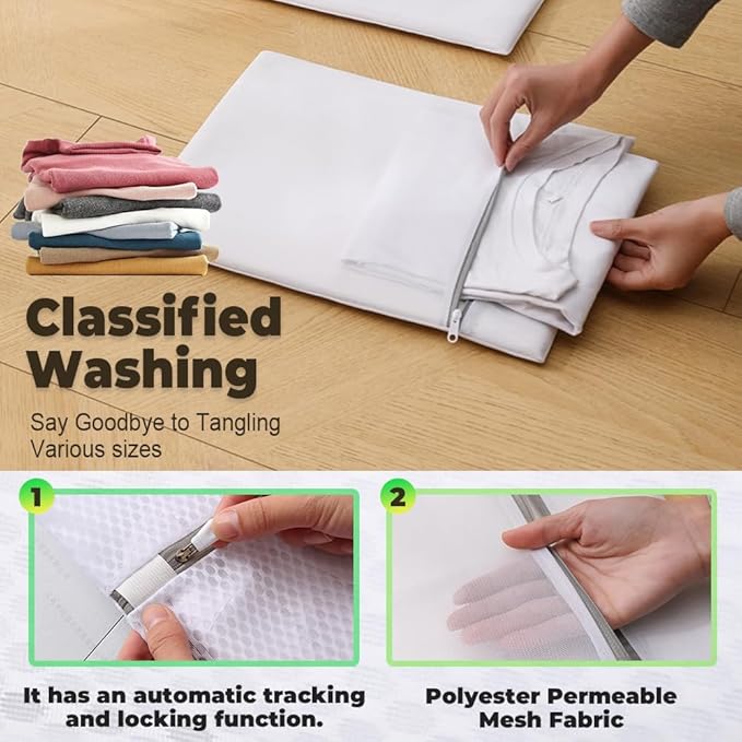 Durable Mesh Laundry Bag, 2025 New Honeycomb Laundry Mesh Wash Bags for Washing Machine, Lingerie Bags for Delicates Garment Bra Pant Sock (M-3 pcs)