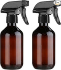 2 Pack Leakproof Spray Bottles 300ml - Adjustable Nozzle (Mist/Jet), Refillable PET Plastic for Hair, Cleaning, Plants, Travel | BPA-Free, No-Spill Design, Salon & Home Essentials (Brown)