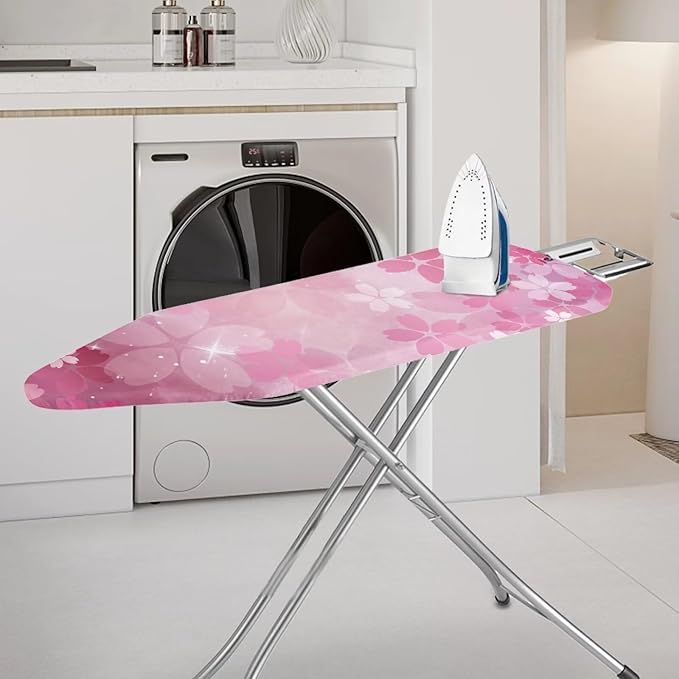 Pink Iron Board Cover Cherry Blossom Ironing Board Cover and Pad Soft Stain Resistant Modern Home Decorations Universal Size Fit 54x15 inch
