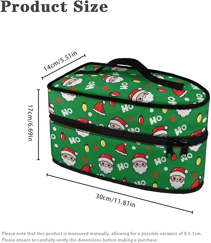 Christmas Steam Iron Storage Case Compatible with Most Iron Lightweight Easy to Clean Iron Portable Storage Bag for Travel or Storage, Santa Claus Hat HOHOHO