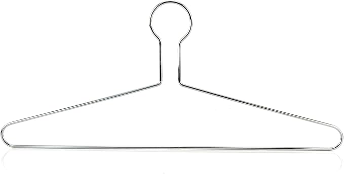 Hangerworld 10 Pack Anti-Theft Security Hangers - 17inch Heavy Duty Silver Chrome Metal Hanger for Hotels, Retail and RVs