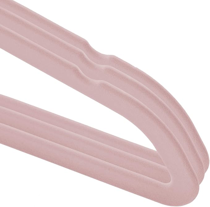 Casafield 50 Velvet Baby Hangers - 11" Size for Infant & Toddler Clothes - Light Pink