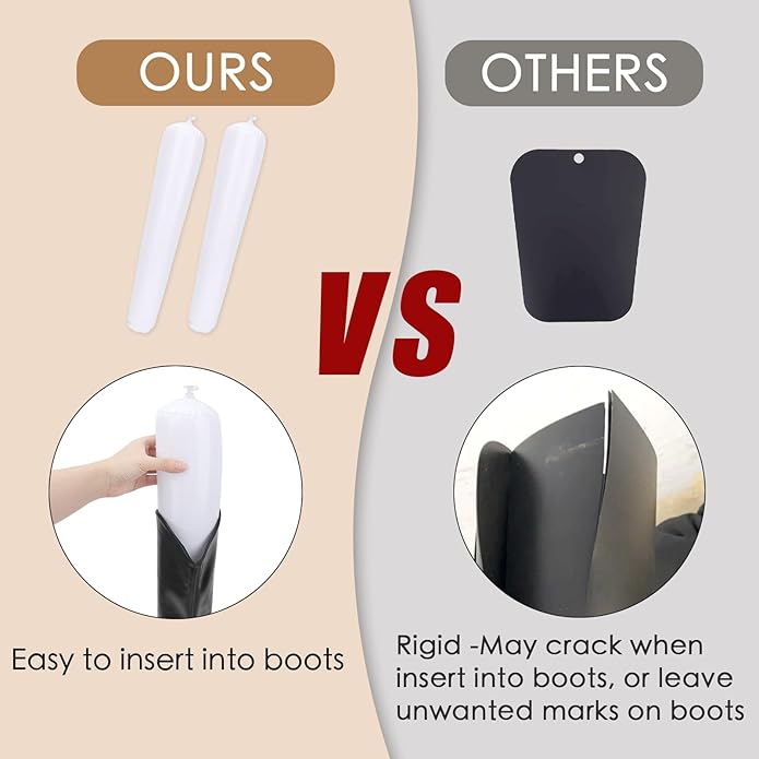 kilofly Inflatable Boot Shapers [Set of 3/6 Pairs] - Extra Long - 46cm, White
