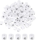 MECCANIXITY Clothes Hanger Marker Colored Hanger Sizer Garment Markers Tag (Number 45, White) for Garment Clothing Color Coding, Pack of 100 Pcs