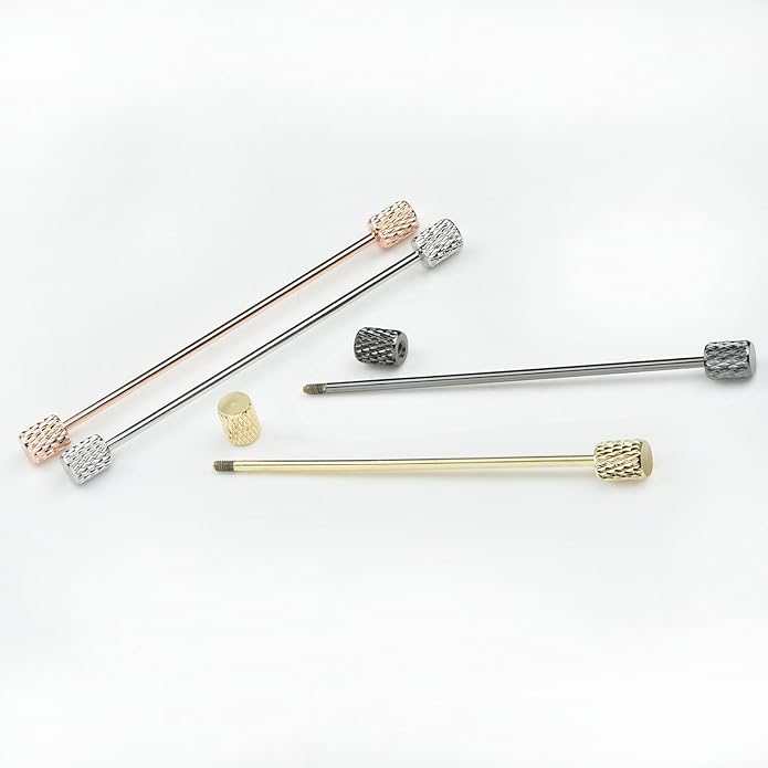 Classic 4-Piece Set Solid Brass Collar Bar for Men Multi-Style Metal Anti-Curl Shirt Collar Stays Tie Pins