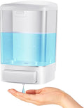 Hushee Manual Soap Dispenser 33.8oz / 1000ml Kitchen Bathroom Plastic Refillable Wall Mounted Commercial Soap Dispenser for Liquid Containers Shampoo Gel Chamber Hotel Restaurant(Transparent)