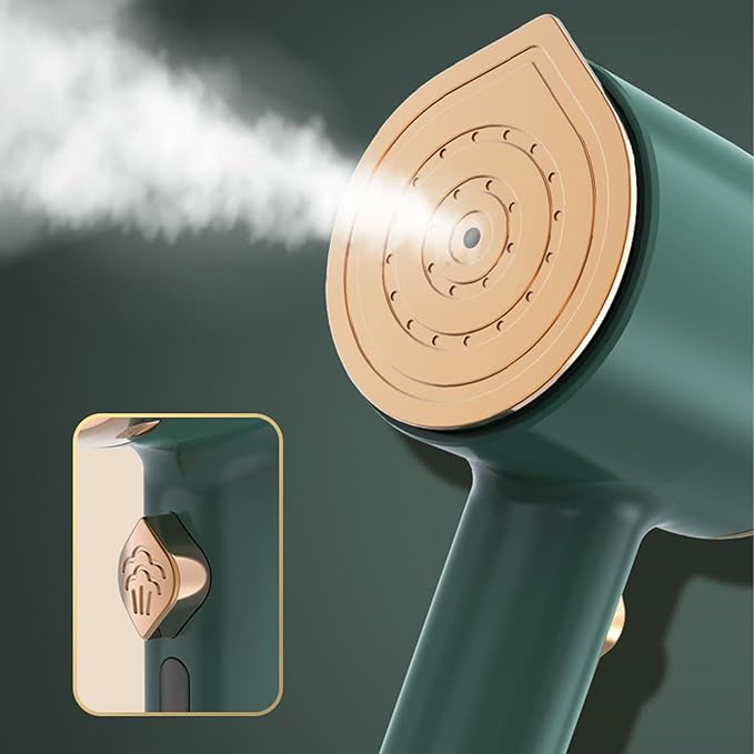 Steamer Iron, 33W Handheld Iron Mini Ironing Machine with 50ml Water Wet and Dry Clothes Iron Steam Travel Garment Steamer for Clothing Wrinkles Remover Tool (Blackish Green)