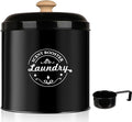 Laundry Scent Booster Beads Dispenser Container for Laundry Room Organization. Laundry Containers for Organizing with Lid. Metal Farmhouse Laundry Room Decor. Laundry Dispenser for Detergent (Black)