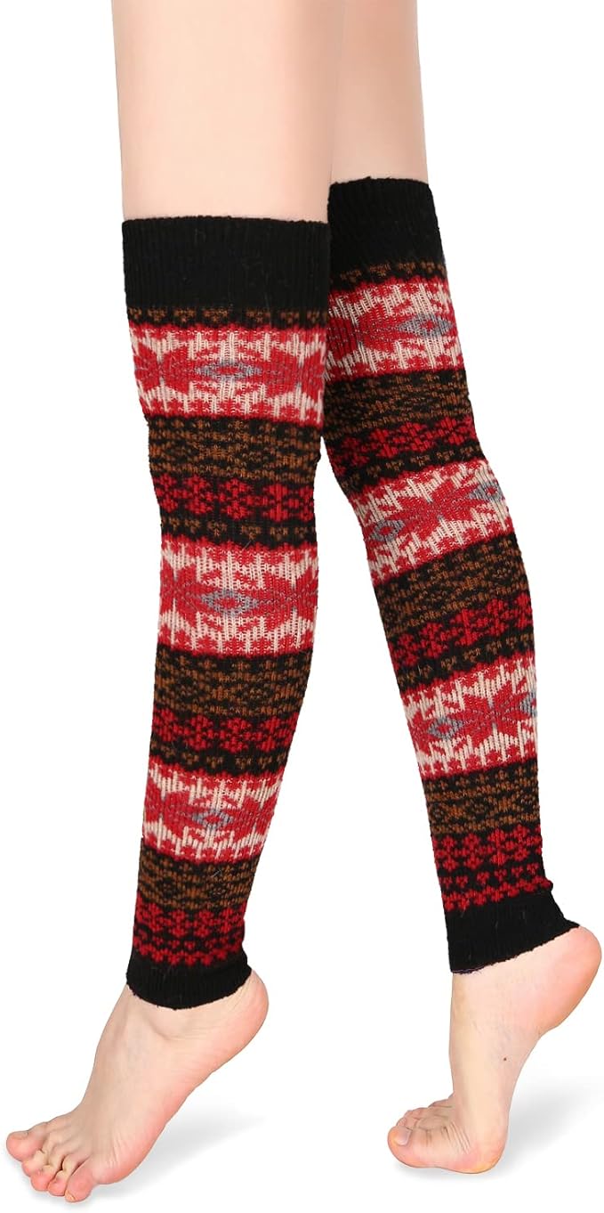 Benefeet Sox Wool Knit Leg Warmers for Women Vintage Boho Leg Warmers Long Winter Warm Thigh High Footless Boot Socks