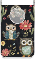 Black Owls Cactus Butterfly Hanging Laundry Hamper Door Hampers Bag Basket with Stainless Steel Hooks Oxford Fabric Printing Decorative Clothes Bags 29.5X20inch 1Pack