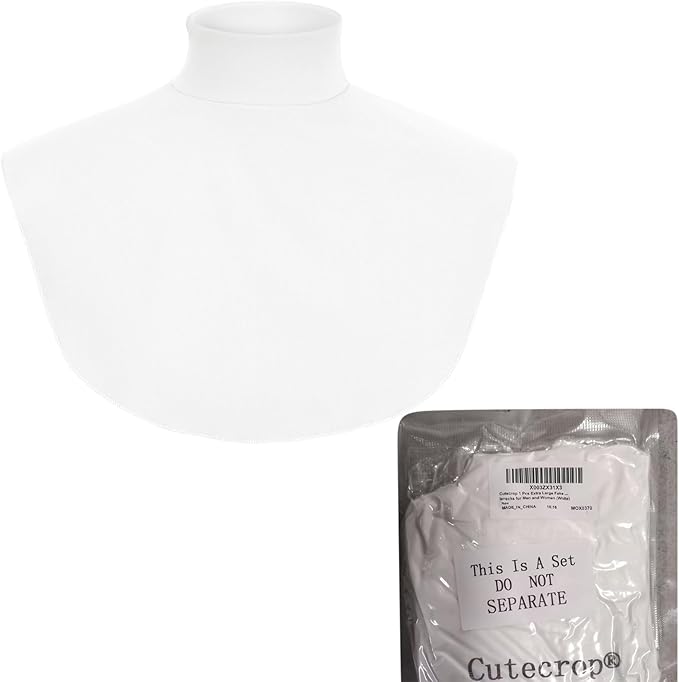 Turtleneck Dickey Extra Large Fake Collar Detachable Dickey Collar Half Mock Turtleneck for Men Women