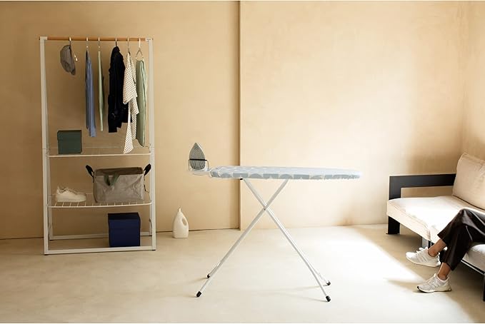 Brabantia Size A (43 x 12 inches) Replacement Ironing Board Cover with Thick Felt & Foam Padding (Fresh Breeze) Easy-Fit, 100% Cotton