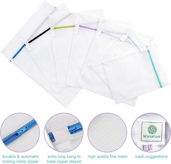 9Pcs Mesh Laundry Bag for Delicates, Lingerie Bags for Laundry - (1 Large & 4 Medium & 2 Small & 2 Bra Bags) for Garment, Underwear, Sock, Baby Clothes, Sweater, Travel, Washing Machine