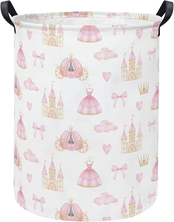 Baby Laundry Hamper kids laundry Basket Waterproof Storage Bin for Bedroom Toy Clothes Organizer Basket Woodland Animals Room Décor(Princess Castle)