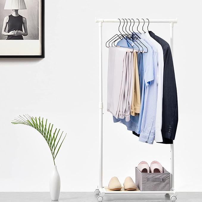 Nature Smile Premium Black Matt Metal Suit Clothes Hanger 20 Pack with a Smooth Beech Wood Pants Bar,Unique Coat Hanger Dress Hanger Shirt Hanger