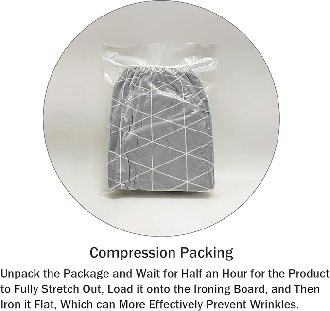 Ironing Board Cover and Pad Standard Size 15 x 54,3 Pairs of Hook and Loop Fastener Straps,Elastic Edges,Cotton Iron Board Cover with Scorch Resistant Thick Padding (Pattern G)