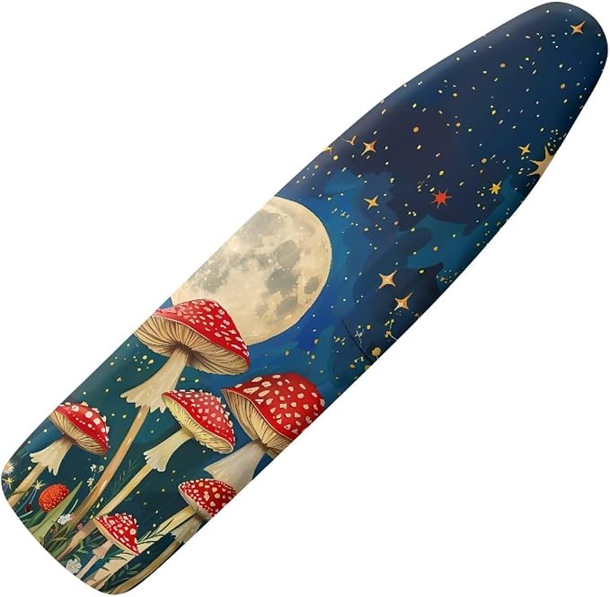 Ironing Mat,Mushroom Ironing Board Cover,Ironing Board Cover,Table Top Ironing Board Cover,Iron Covers for Ironing,Mushroom Moon Print Medium
