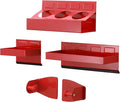 EMENTOL 4PCS Magnetic Tool Shelf Set, Tray, Paper Towel Holder, for Tool Organizer, Magnets Any Metal Surface, Red