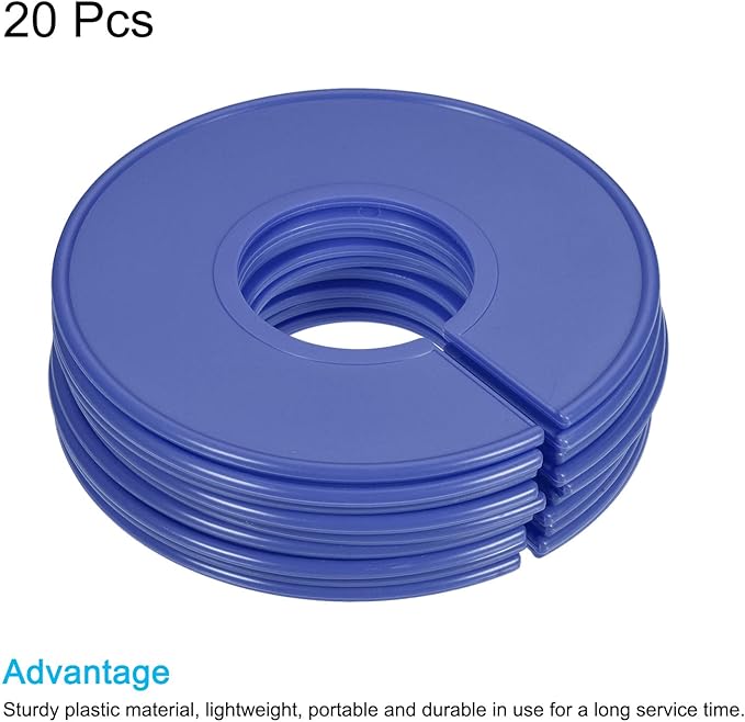 PATIKIL Clothes Dividers 20 Pack Blank Clothing Rack Size Sorting Reusable Wardrobe Round Hanger Separator, Blue