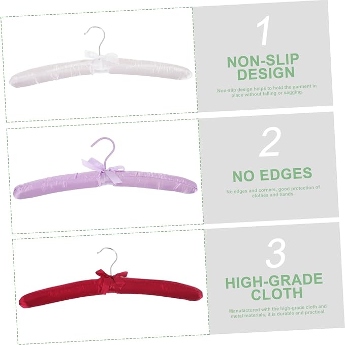 6pcs Padded Hangers Non- Satin Clothes Hangers for Sweaters and Space-Saving Design for Home Organization