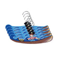 Kidorable Pirate Ship Fun Brown/Blue Hand Crafted Wooden Hangers for Boys, Set of 5, 12 Inches