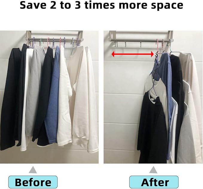 Plastic Cascading Hanger Hooks Extender Clips Connection, Space Saving Wardrobe Clothing Outfit Hangers for Organizer Closet Cabinet (100pcs Black)