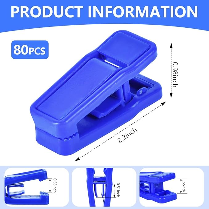 80 Pcs Plastic Baby Hanger Clips Slim-line Finger Clips Set for Clothes Hanger Velvet Hanger (Blue)