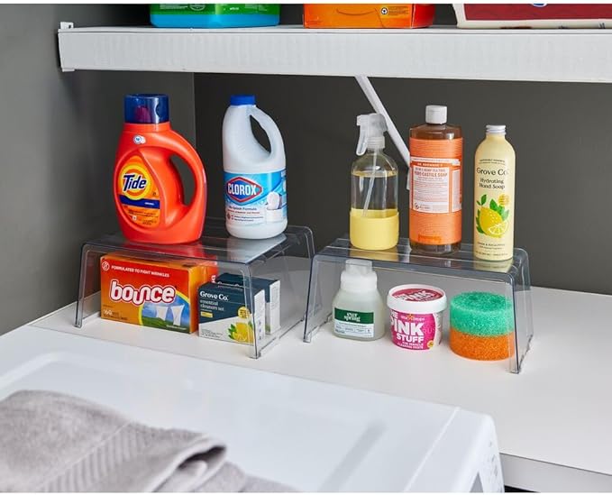 iDesign Recycled Plastic Deep Laundry Room Organization Detergent Riser – 5.6” x 4.3” x 2.3”, Clear Bin