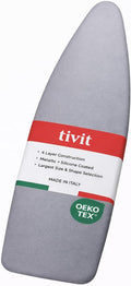 TIVIT Oval Ironing Board Cover 18 x 49” – Made in Italy, Alumitek PRO Heat-Reflective, Thick 4-Layer Padding, Scorch & Stain Resistant