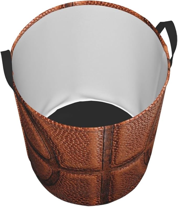 Basketball Round Laundry Hamper Basket Ball Texture Storage Basket Toys Clothes Organizer Bin For Home Bathroom Bedroom Dorm Nursery, 38l