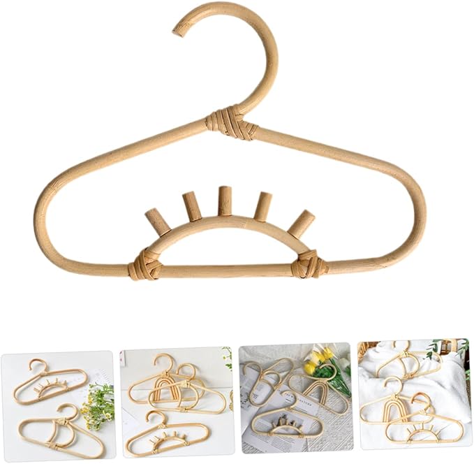 Children Hanger Rattan Baby Hangers Baby Closet Hangers for Nursery for Closet Rattan Mini Skirt Clothes Toddler Manual Ledge