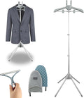 Garment Steamer Hanger, Steamer Stand with Ironing Glove & Lint Remover, Adjustable Handheld Clothes Steamers Rack for Home