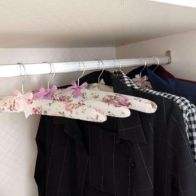 Padded Hangers for Clothes Satin Hanger Clothes Hanger Padded Hangers for Women Sweaters (Floral-5pcs)
