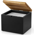 Disposable Face Towel Holder, Wooden Box Compatible with Clean Towels XL(NOT Included), Black Container for Cleansing Facial Dry Wipes, Face Towelettes Bathroom Counter Storage