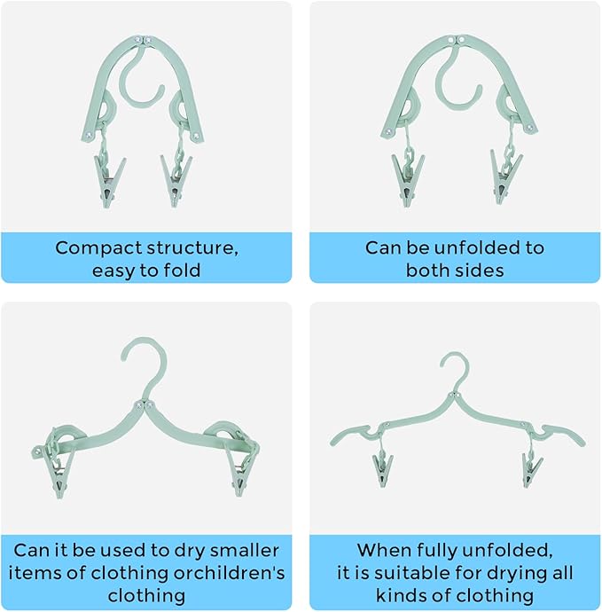 25 Pcs Travel Hangers Set | Portable Foldable Space Saving Plastic for Cruise Ship, Camping, Business Trips | Travel Accessories Essentials (Includes 5 Bonus Hangers)