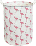 CLOCOR Large Pink Flamingo Laundry Hamper, Baby Girl Laundry Basket,Kids Toy Storage Bins,Nursery Decor,Bedroom,Bathroom,Gift Basket (White Flamingo)