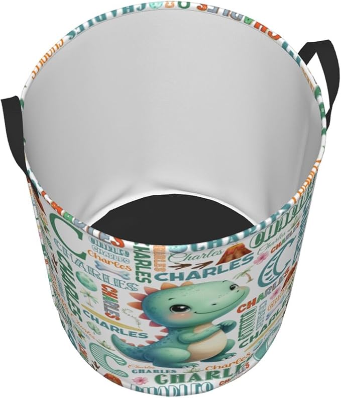 Personalized Dinosaur Laundry Basket For Baby Kids Boys Girls Adult Custom Hamper Basket With Name For Bathroom Bedrooms Collapsible Baby Laundry Basket, Dirty Clothes Hamper With Handles