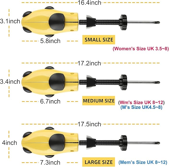 JJDPARTS Shoe Stretcher, Pair 4-Way Shoe Expander Widener Shoe Tree Extender for Women Men