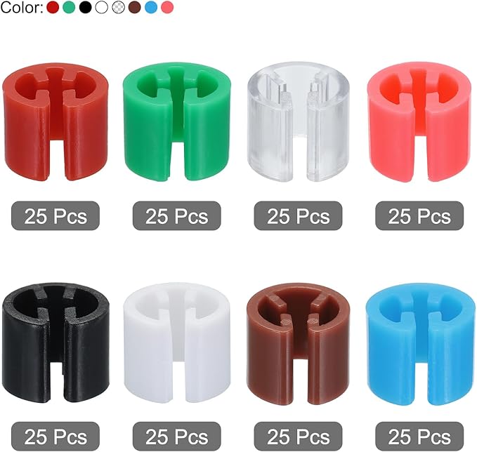 MECCANIXITY Clothes Hanger Markers Blank Tags Fit 3.5mm Rod for Garment Color Coding 8 Color, 200pcs