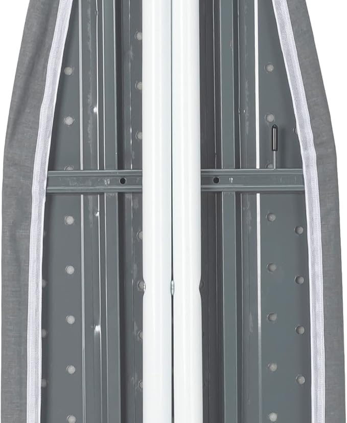 Full Size Ironing Board with Cover & Pad – Made in USA by Seymour Home Products Adjustable Steel T-Legs, 35" High Perforated Top for Steam Durable Iron Board for Home, Laundry Room (Grey)