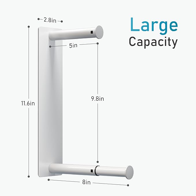 Hanger Organizer Stacker, Magnetic Hanger Holder, Retractable Hanger Storage Rack for Laundry Room Organization, Washing Machine and Dryer, Holds 50 Velvet/Wire/Plastic Hangers (White)