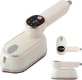 Portable Clothing Steamer, 1000W Clothing Wrinkle Remover, 3+1 Steam Adjustment Multifunctional Hanging Iron with LED Digital Display Screen, 130ml, with Water Shortage Warning, Safe Use (Beige)