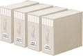 4 Pack Bed Sheet Closet Organizers and Storage,Sturdy Foldable Storage Containers with Window and Label,Storage and Organization for Bedding Sheets,Duvet Covers,Blankets (Beige)