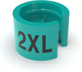 Colored Hanger Sizer Garment Markers (Choose Your Size(s)) Color Coded Size Clips - 100 Pieces/Size (2XL, Teal)
