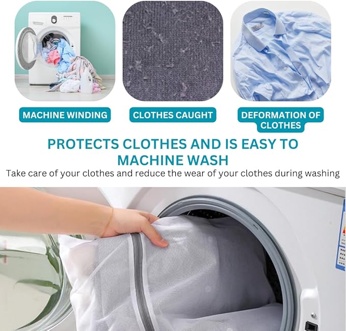 MABUA 12 Pcs Mesh Laundry Bags 12inches by 12inches with Zipper for Delicates, Mesh Washer, Travel Storage Organize Bags for Lingerie, Bra and Underwear Delicate Laundry Bag with Net Fabric