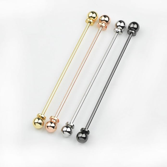 Classic 4-Piece Set Solid Brass Collar Bar for Men Multi-Style Metal Anti-Curl Shirt Collar Stays Tie Pins