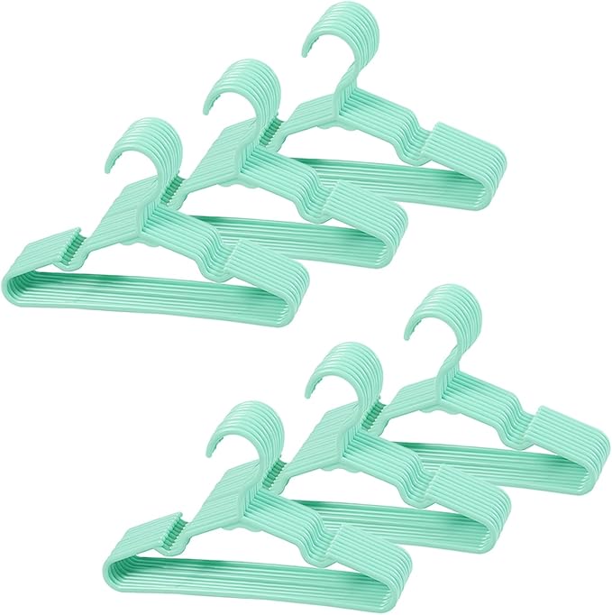 60 pcs Green Baby Nursery Closet Hangers,Non-Slip Laundry Infant Pant Hanger for Newborn Clothes,Ultra-Thin Child Coat Hanger for Girl Boy Toddler Kids